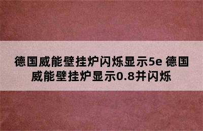 德国威能壁挂炉闪烁显示5e 德国威能壁挂炉显示0.8并闪烁